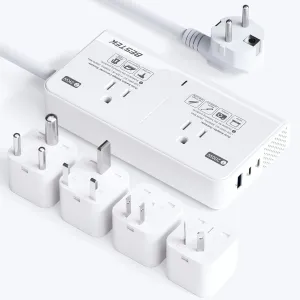 220V to 110V Voltage Converter, BESTEK Universal Voltage Converter US to Europe Travel Adapter with 2 AC Outlets and 3 USB Ports(2 PD35W), for Hair Dryer Straightener