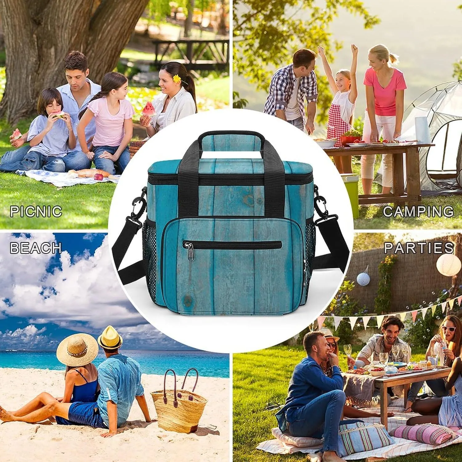 22.5L Waterproof Soft Cooler BagInsulated Lunch Box for Camping Fishing Beach Road Trips