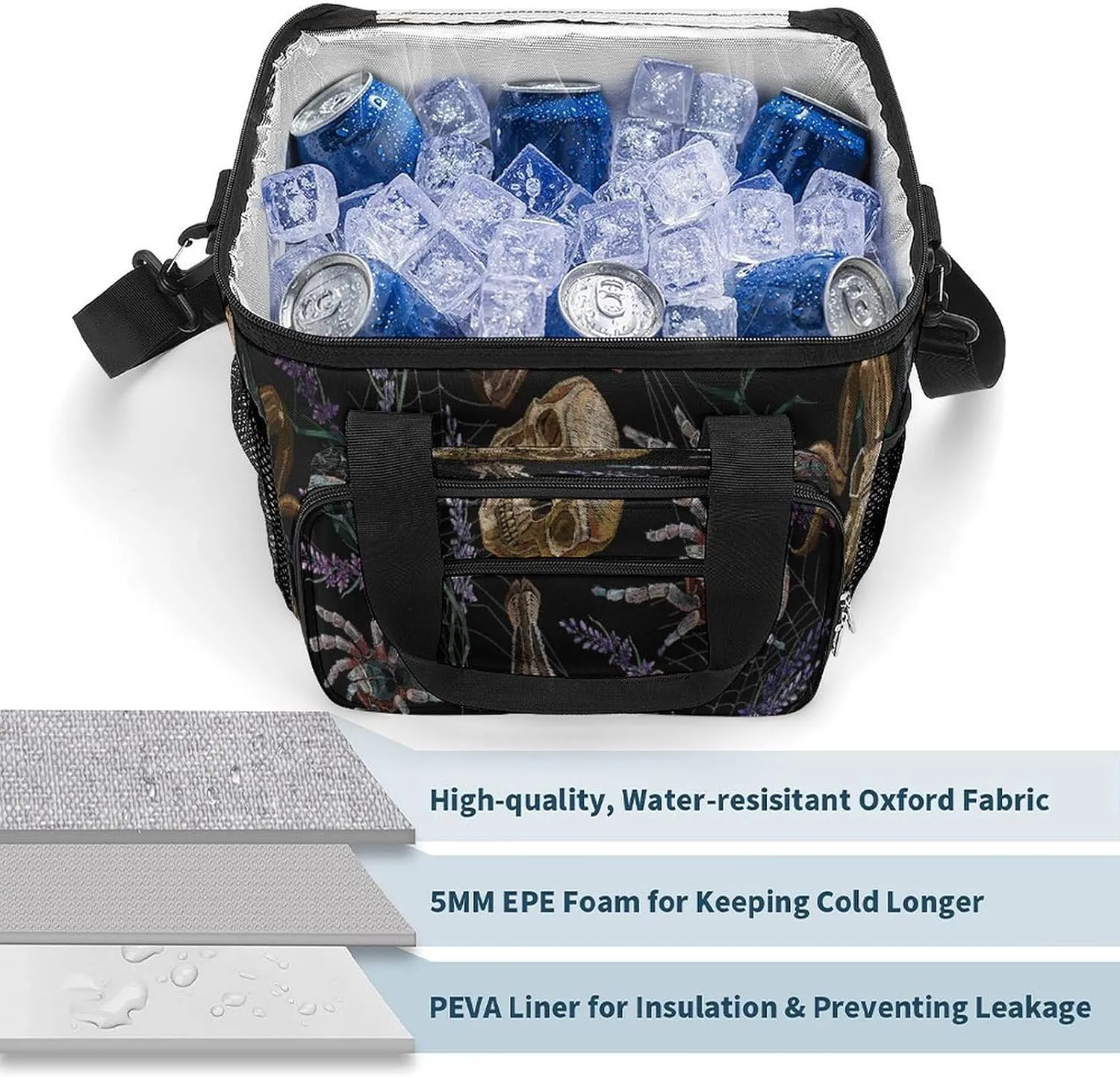 22.5L Waterproof Soft Cooler BagInsulated Lunch Box for Camping Fishing Beach Road Trips