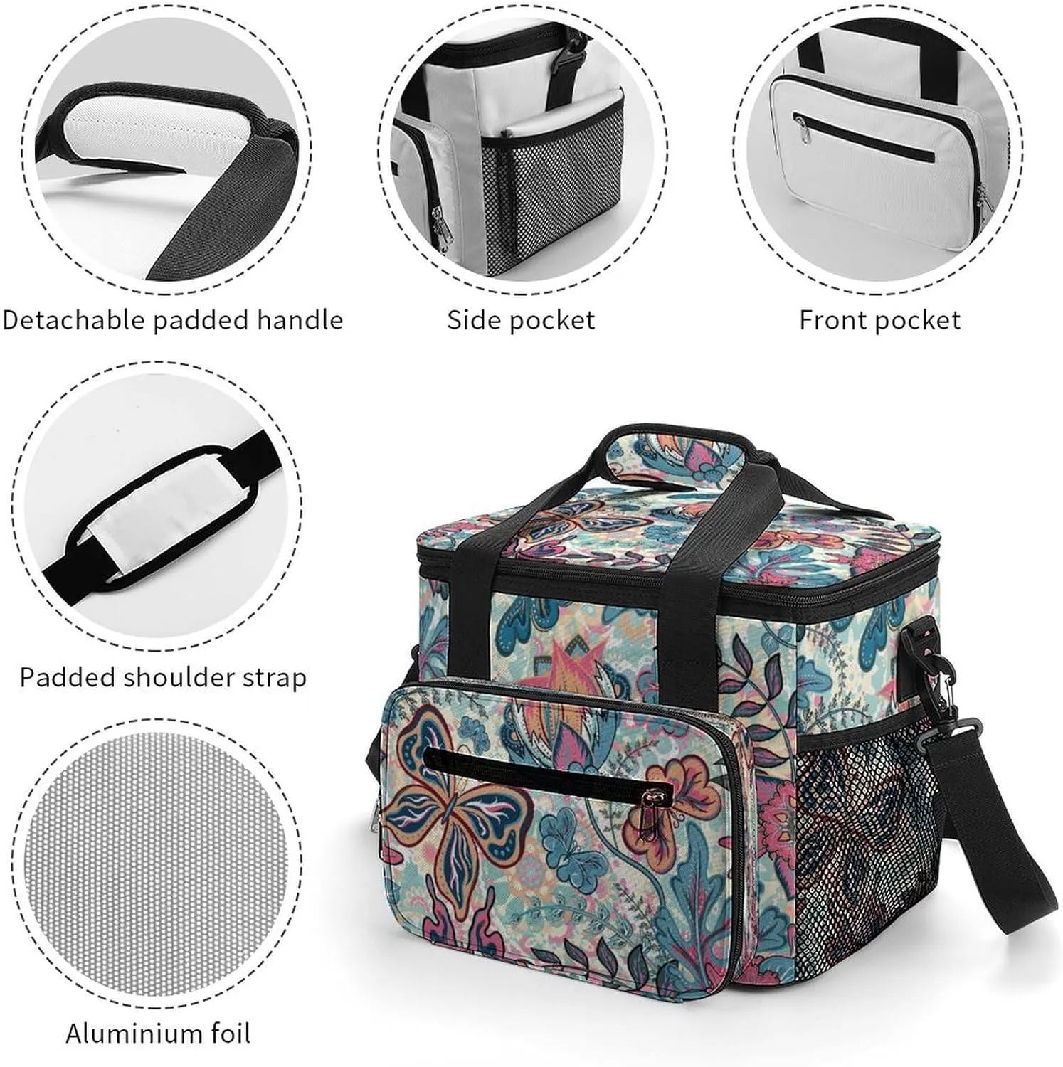 22.5L Waterproof Soft Cooler BagInsulated Lunch Box for Camping Fishing Beach Road Trips