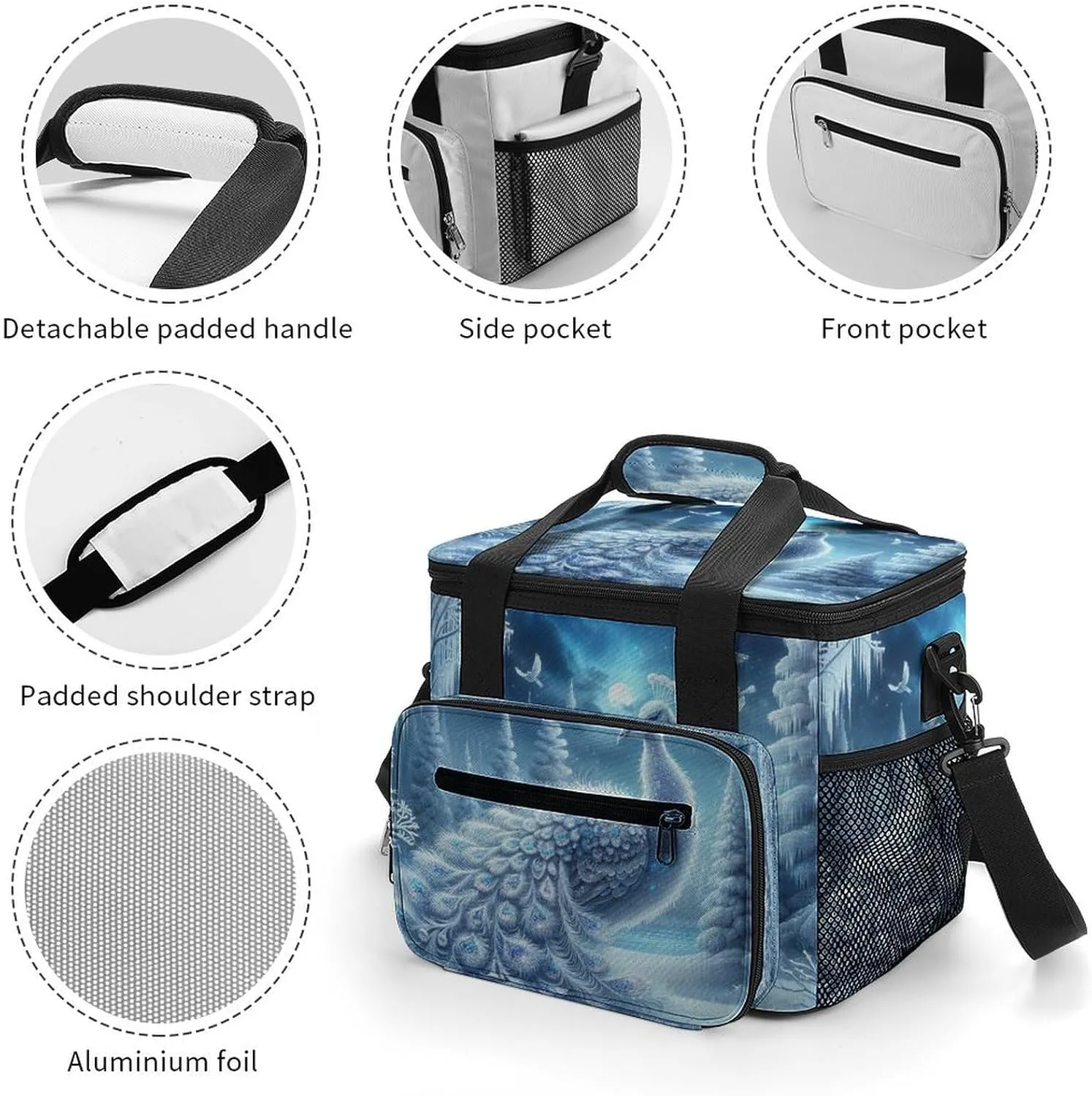22.5L Waterproof Soft Cooler BagInsulated Lunch Box for Camping Fishing Beach Road Trips