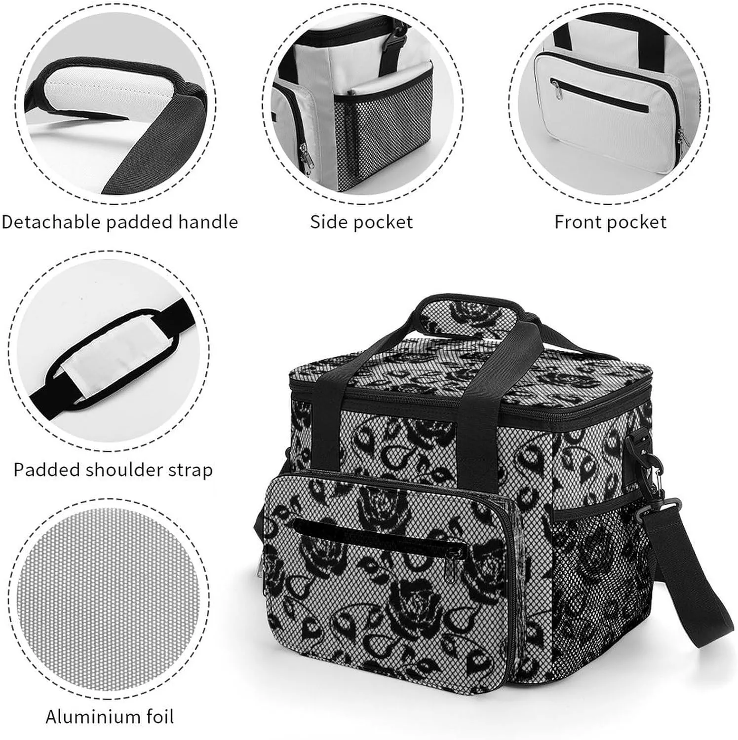 22.5L Waterproof Soft Cooler BagInsulated Lunch Box for Camping Fishing Beach Road Trips