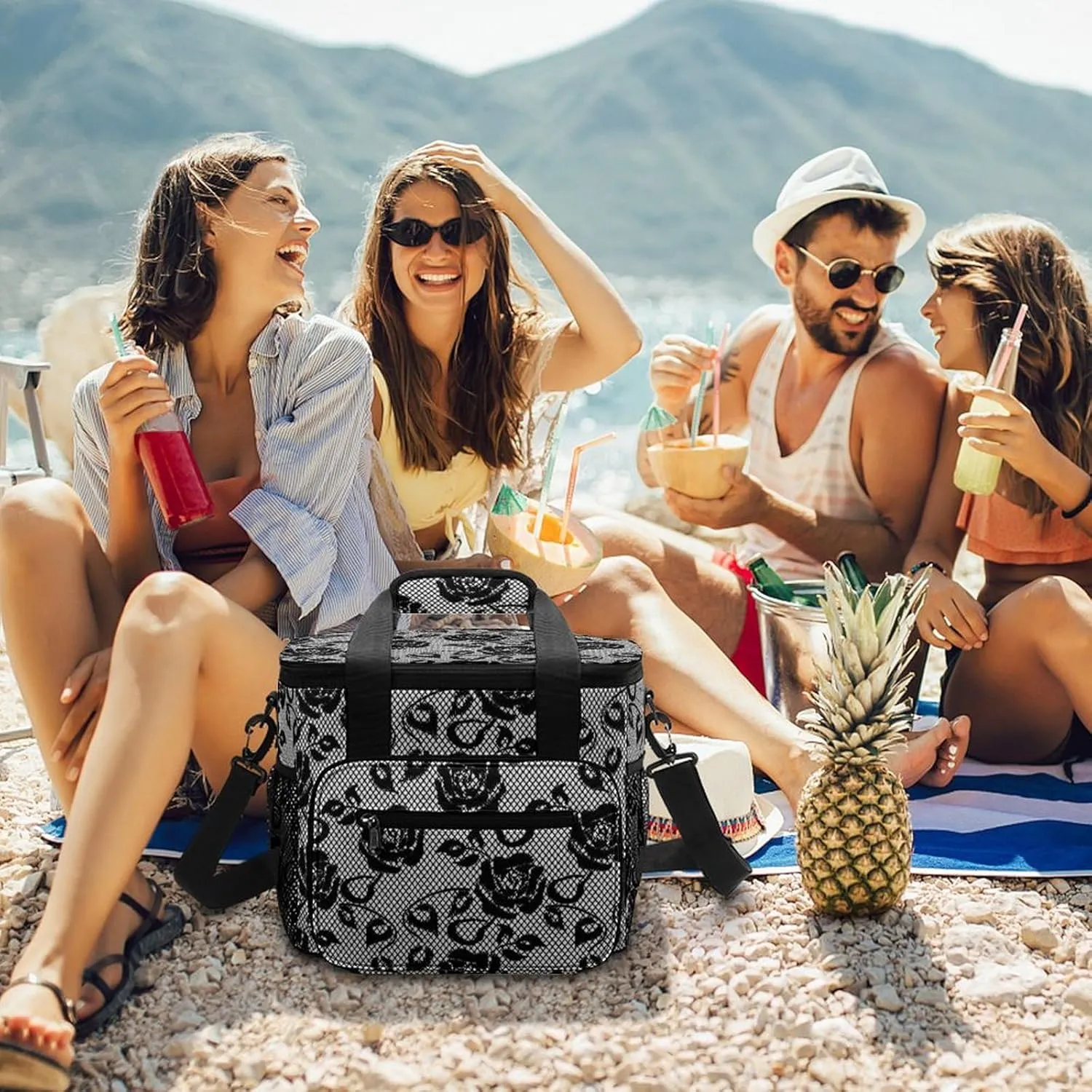 22.5L Waterproof Soft Cooler BagInsulated Lunch Box for Camping Fishing Beach Road Trips