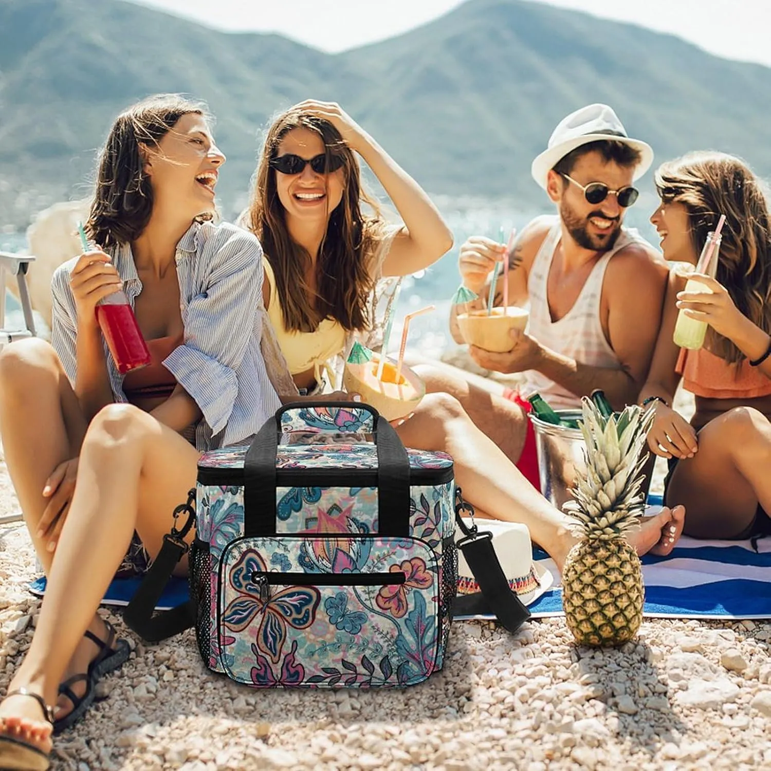 22.5L Waterproof Soft Cooler BagInsulated Lunch Box for Camping Fishing Beach Road Trips
