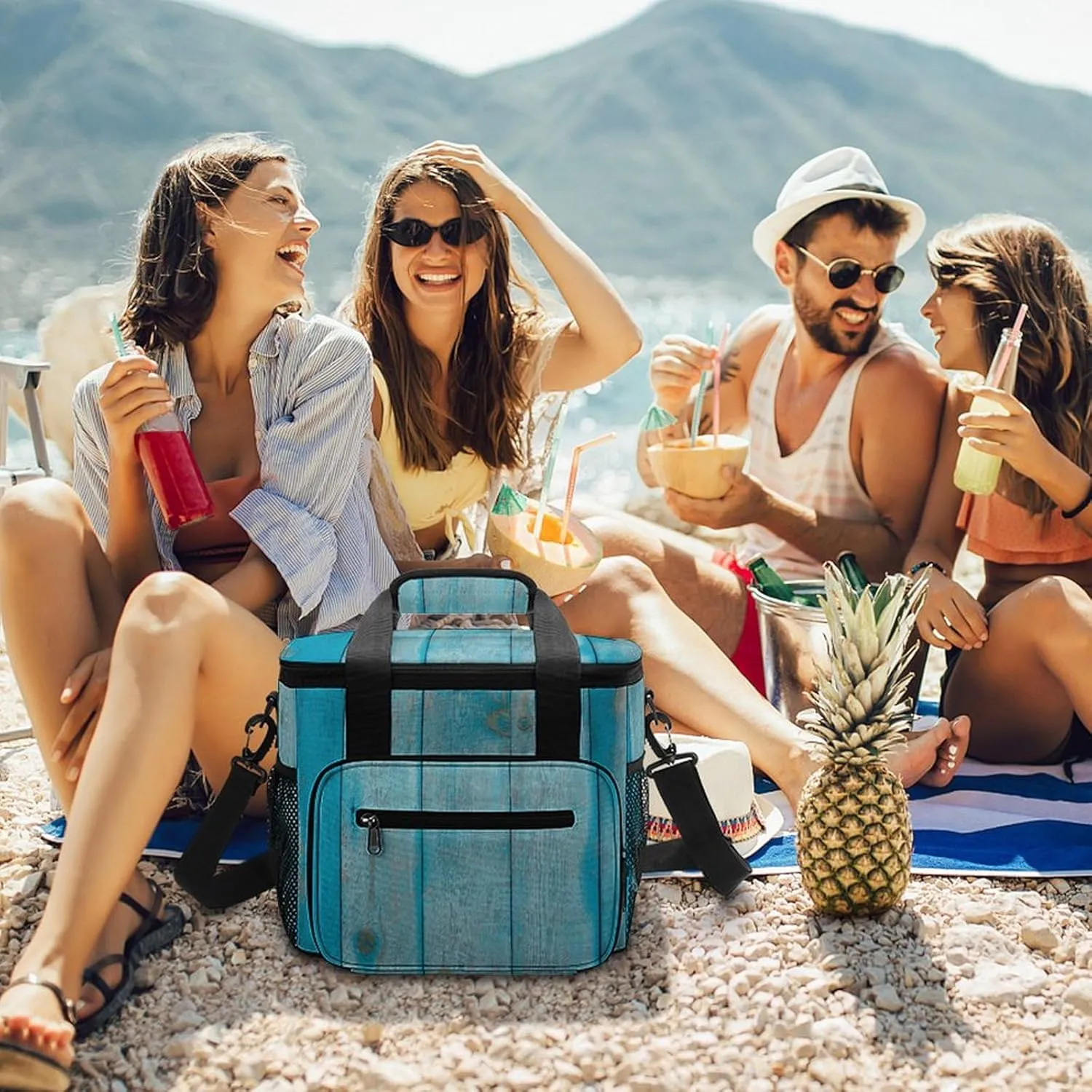 22.5L Waterproof Soft Cooler BagInsulated Lunch Box for Camping Fishing Beach Road Trips