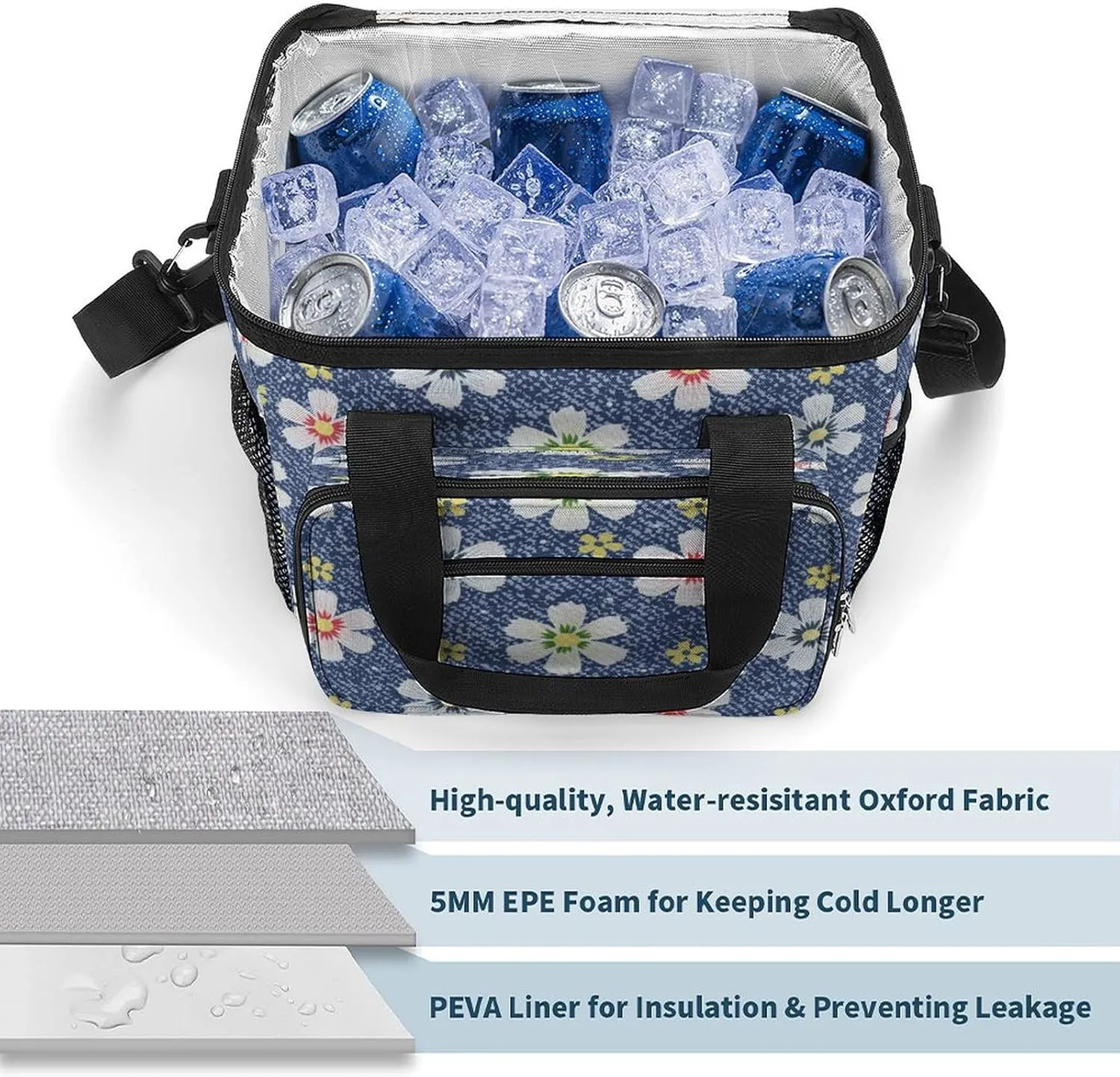 22.5L Waterproof Soft Cooler BagInsulated Lunch Box for Camping Fishing Beach Road Trips