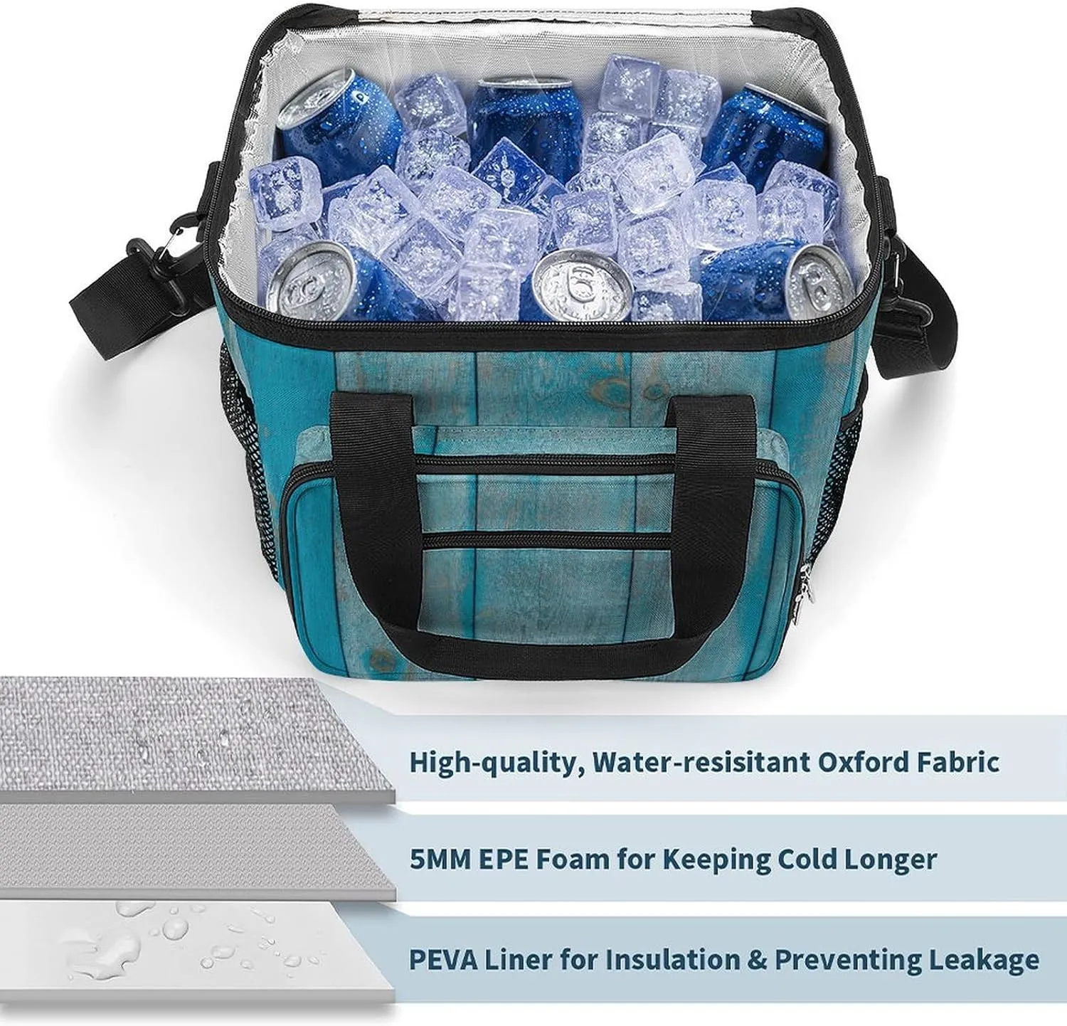 22.5L Waterproof Soft Cooler BagInsulated Lunch Box for Camping Fishing Beach Road Trips