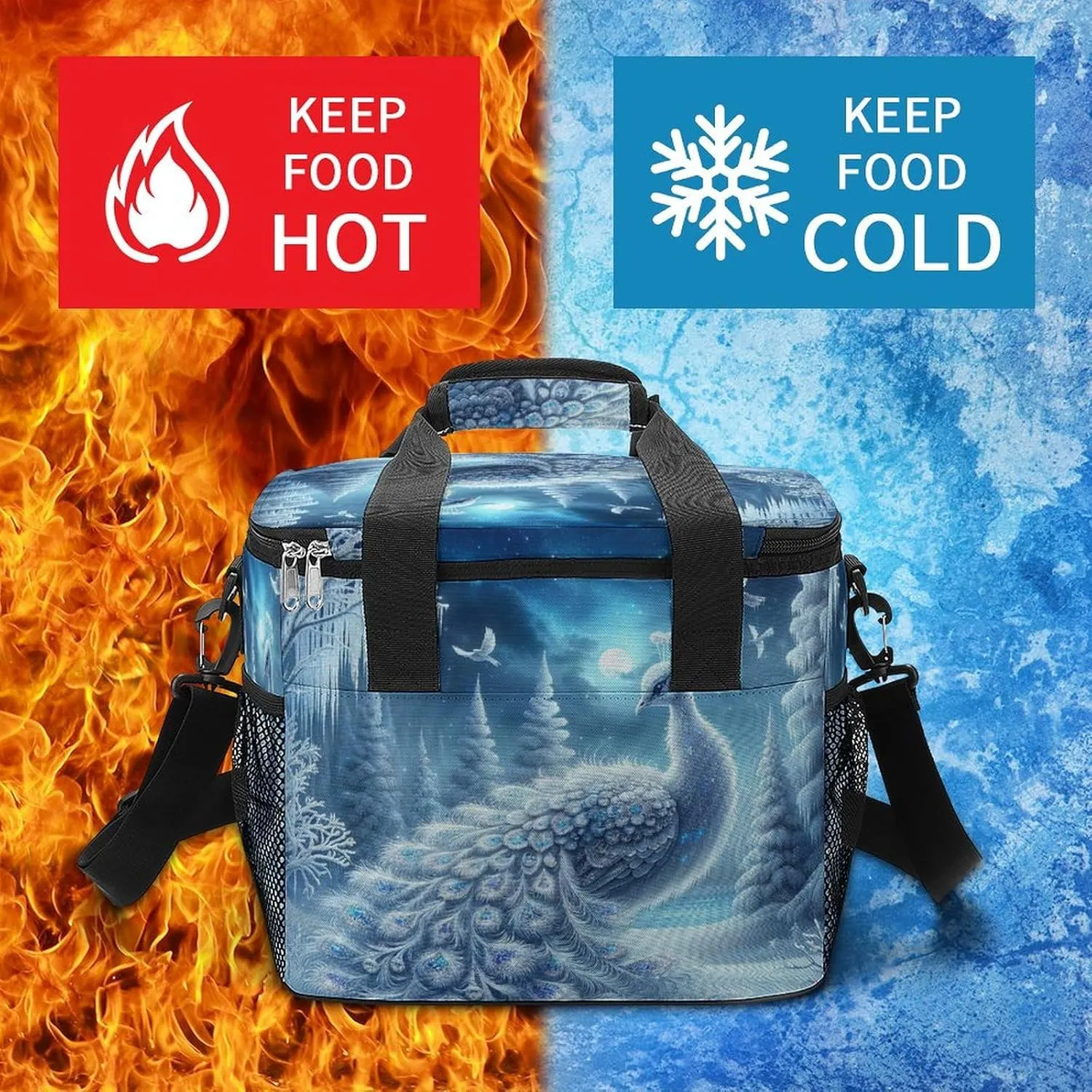 22.5L Waterproof Soft Cooler BagInsulated Lunch Box for Camping Fishing Beach Road Trips