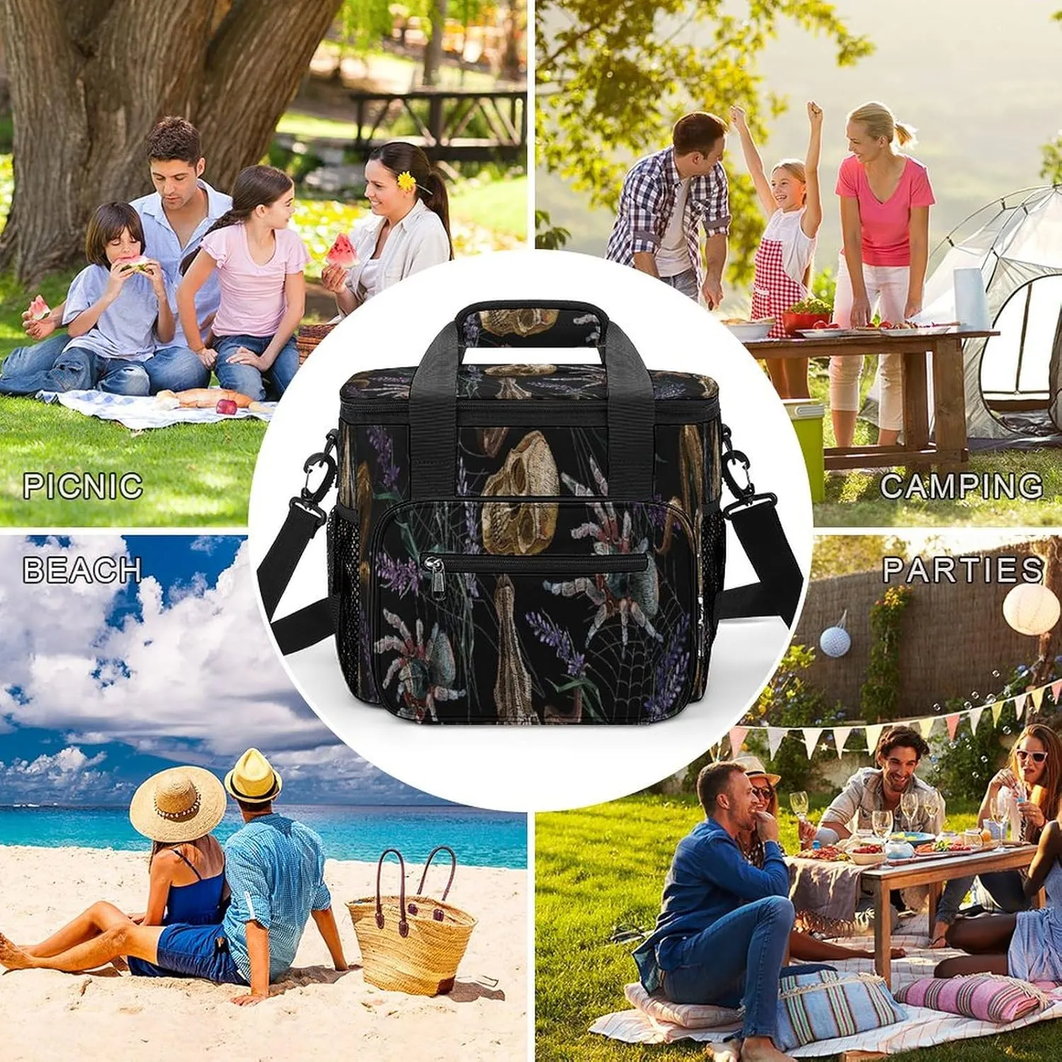22.5L Waterproof Soft Cooler BagInsulated Lunch Box for Camping Fishing Beach Road Trips