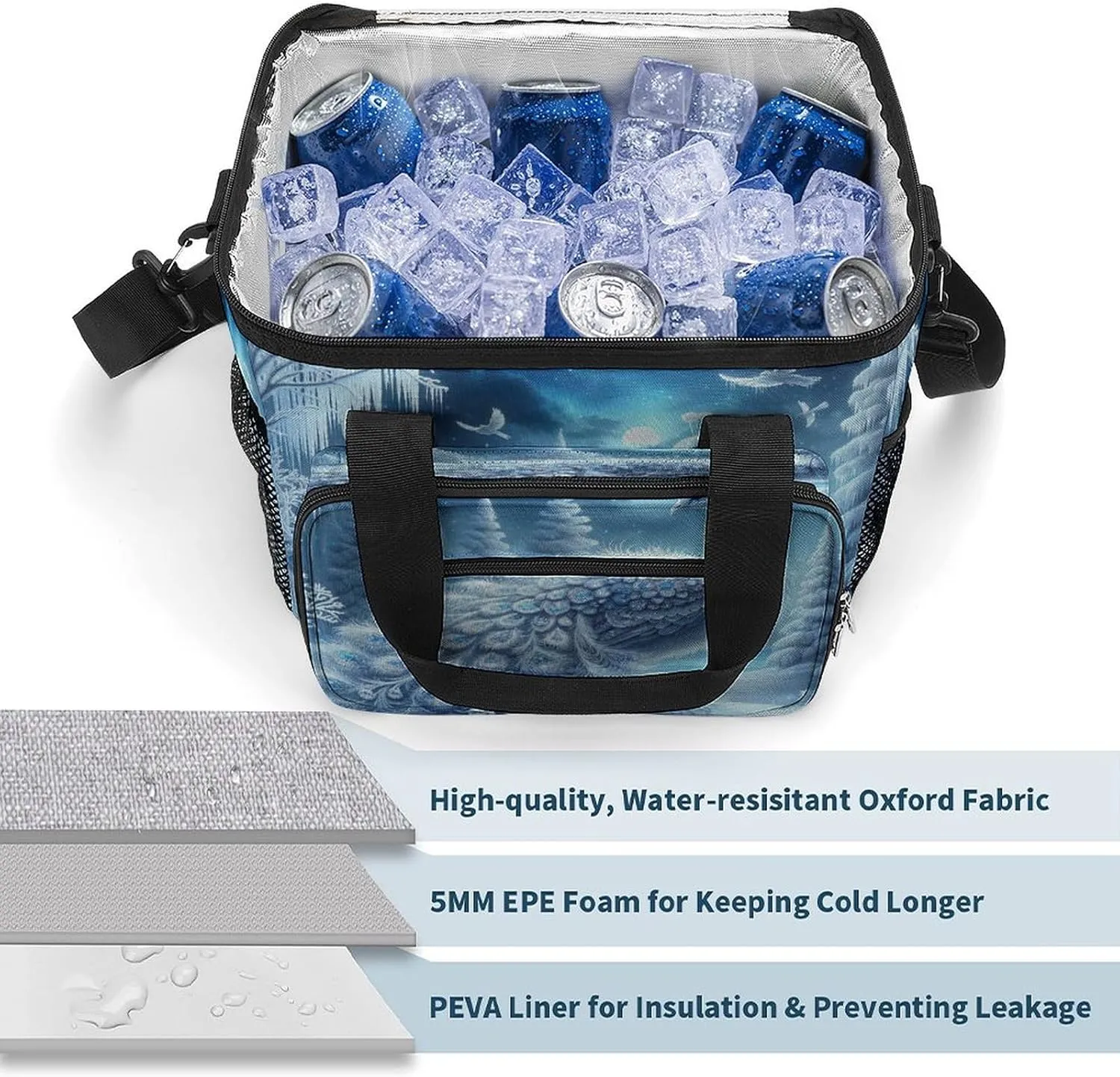 22.5L Waterproof Soft Cooler BagInsulated Lunch Box for Camping Fishing Beach Road Trips
