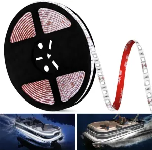 25FT LED Boat Lights, Waterproof Marine Pontoon Led Strip Lights, Boat Deck Interior Light, Boats Accessories, Under Gunnel Lighting, Night Fishing Light for Pontoon Fishing Boats (White)