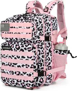 25L Tactical Backpack for Men Women Military Backpack Army Assault Pack Molle Backpack Small Bug Out Bag Travel Rucksack Daypack (Pink Leopard)