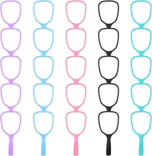 25Pcs Handheld Mirror with Handle Plastic Compact Travel Makeup Mirror Small Portable Personal Cosmetic Hand Held Mirror Makeup Tools for Home Vanity Travel Camping Women Men