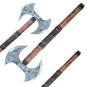 27" Custom Handmade Double Headed Axe, 27" Custom Handmade Double Headed Axe,Double Head Berserker Axe, Large Norse Axe, Hand Forged Steel Axe,Double Blade Axe, Forest Axes Hewing Axe Broad Axe Hunting Axe Dane Axe