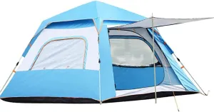 3-4 People Camping Tent Backpack Tent Hexagon Waterproof Dome Automatic Pop-Up Outdoor Sports Tent Camping Awning 215 × 200 × 135Cm