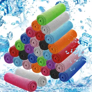 30Pack Cooling Towels for Neck and Face (40"x12"), Ice Microfiber Cooling Towels Bulk for Workout Chill Sweat Towels Cooling Neck Wraps for Gym Yoga Golf Running Sport