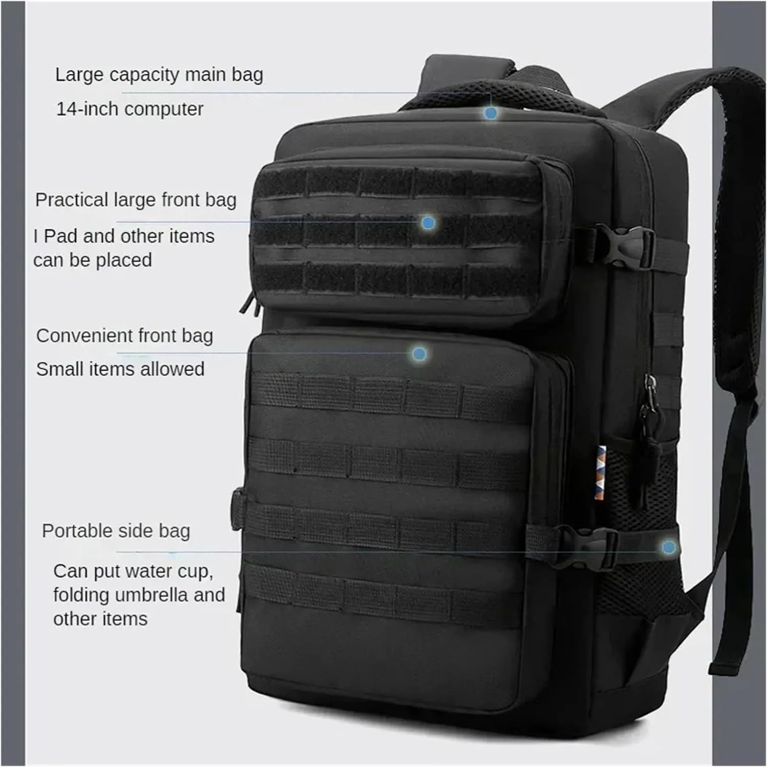 35L 1000D Nylon Waterproof Outdoor Rucksacks Tactical Sports Camping Hiking Trekking Hunting Molle Backpack(Yellow camouflage)
