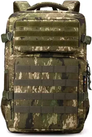 35L 1000D Nylon Waterproof Outdoor Rucksacks Tactical Sports Camping Hiking Trekking Hunting Molle Backpack(Yellow camouflage)