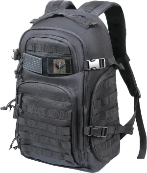 35L Capacity Military Tactical Backpack Large Army 3 Day Assault Pack Molle Bag Backpacks Laptop Backpack for Men (Black)