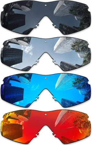 4 Pairs Ploarized Replacement Lenses for Oakley Si Ballistic M Frame 2.0/Si M Frame 2.0 OO9047 Sunglasses - Black   Silver Titanium   Ice Blue   Fire Red