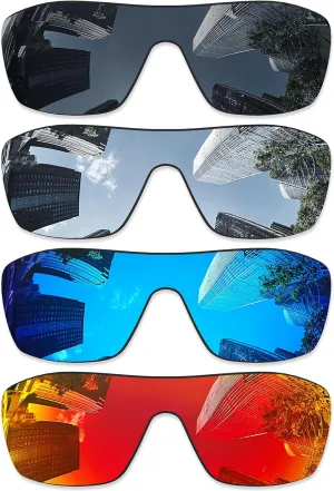 4 Pieces Ploarized Replacement Lenses for Oakley Batwolf OO9101 Sunglasses - Black   Silver Titanium   Ice Blue   Fire Red
