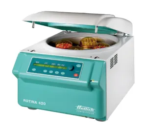 420BOTTLE-600-BC Rotina 420 Bottle Package 600 BC, (1) Centrifuge, (1) Horizontal Rotor, (4) Buckets, (4) Adapters 600 mL, (4) Bio-Containment Lids