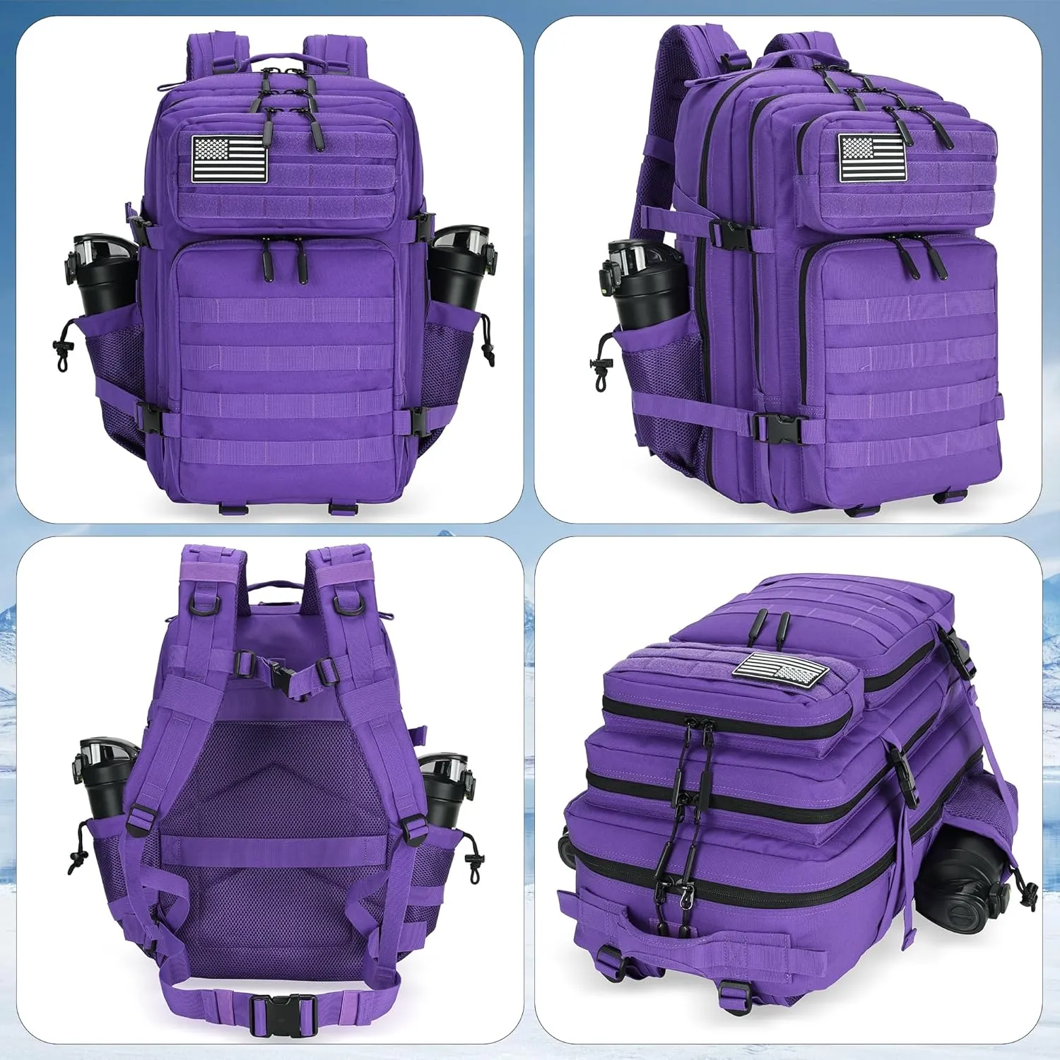 45L Military Tactical Backpack Hiking Backpacks Tactical Gear Camo Back Pack Army Molle Bag Rucksack Fitness Daypack