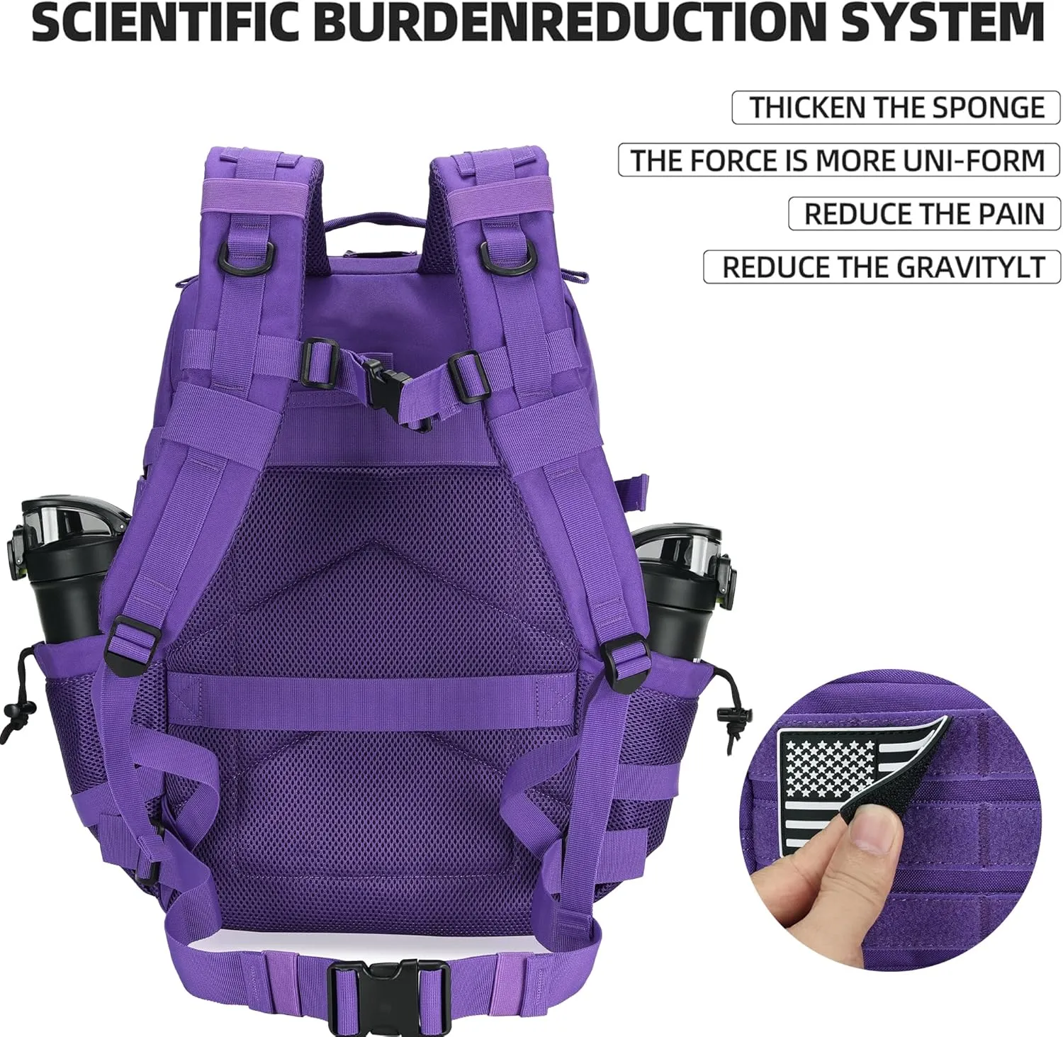 45L Military Tactical Backpack Hiking Backpacks Tactical Gear Camo Back Pack Army Molle Bag Rucksack Fitness Daypack