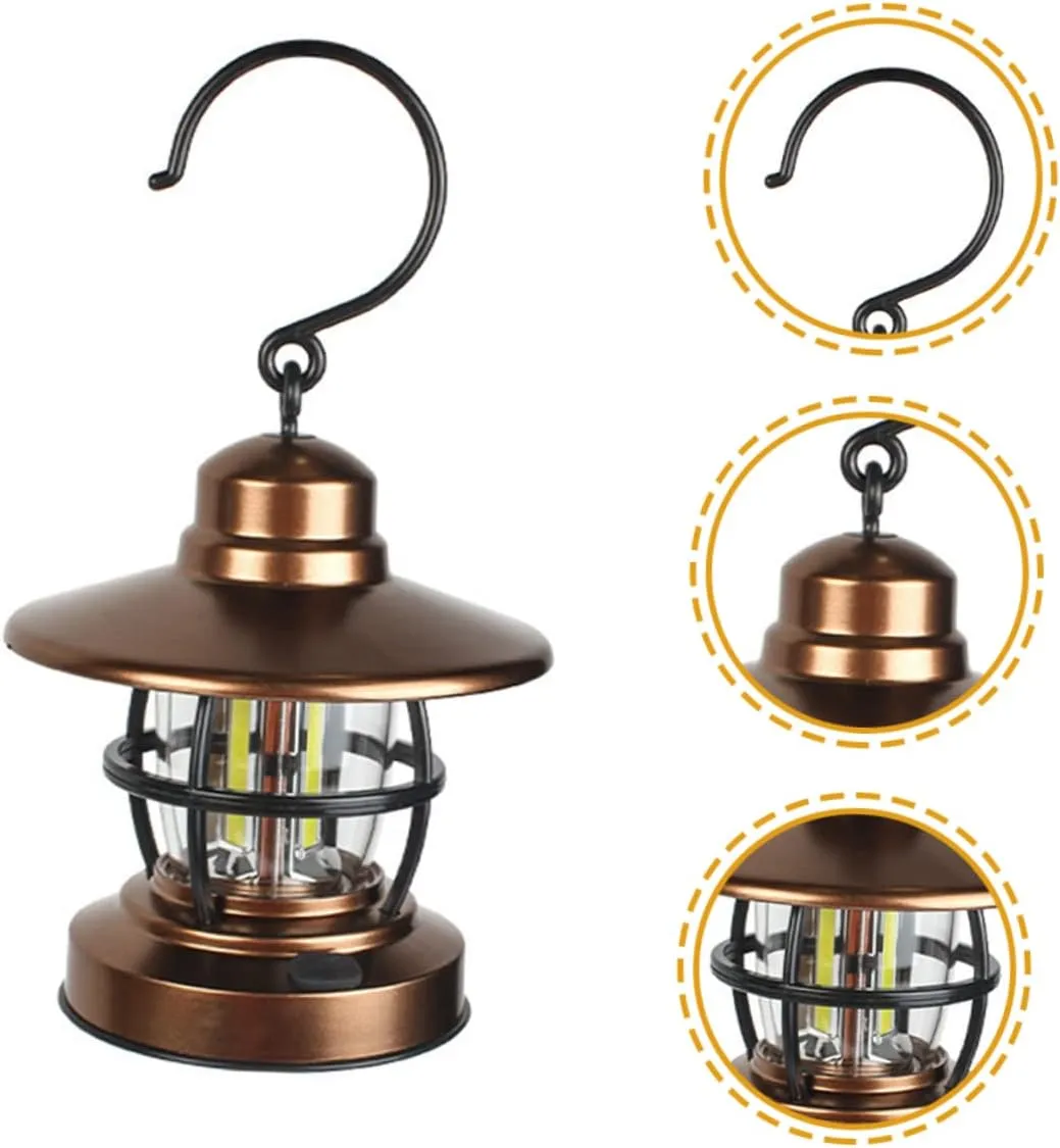 4pcs Metal Material Camping Lamp Waterproof Outdoor Lantern Solar Powered Tent Light for Garden Camping Hiking