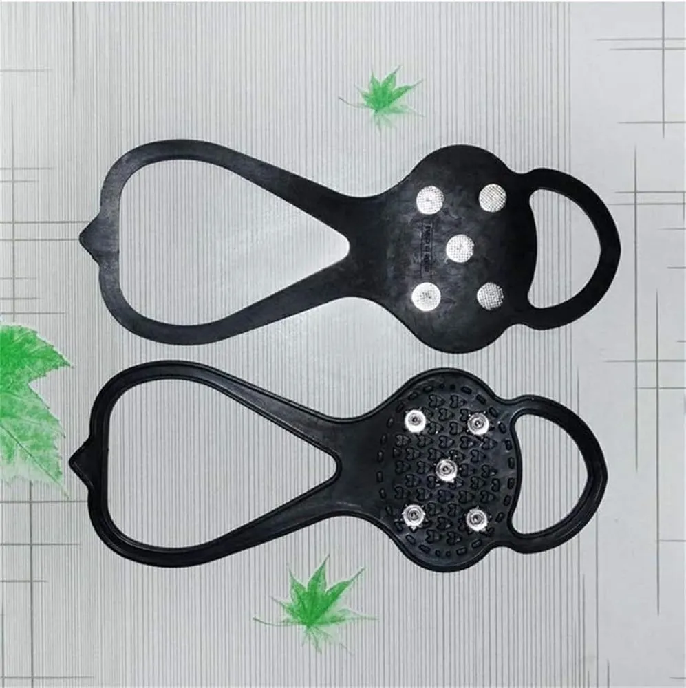 5 Teeth Ice Gripper for Shoes Women Men Crampons Ice Gripper Spike Grips Cleats for Snow Studs Non-Slip Climbing Hiking Covers Ice Grips for Shoes