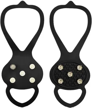 5 Teeth Ice Gripper for Shoes Women Men Crampons Ice Gripper Spike Grips Cleats for Snow Studs Non-Slip Climbing Hiking Covers Ice Grips for Shoes