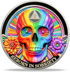 5 Year Sobriety Coin Gifts | Double Flower Black Butterfly AA Coin - HA AA Chip Medallion with Serenity Prayer | Narcotics Alcoholics Anonymous Gifts for Anniversary Year for Men & Women in Recovery