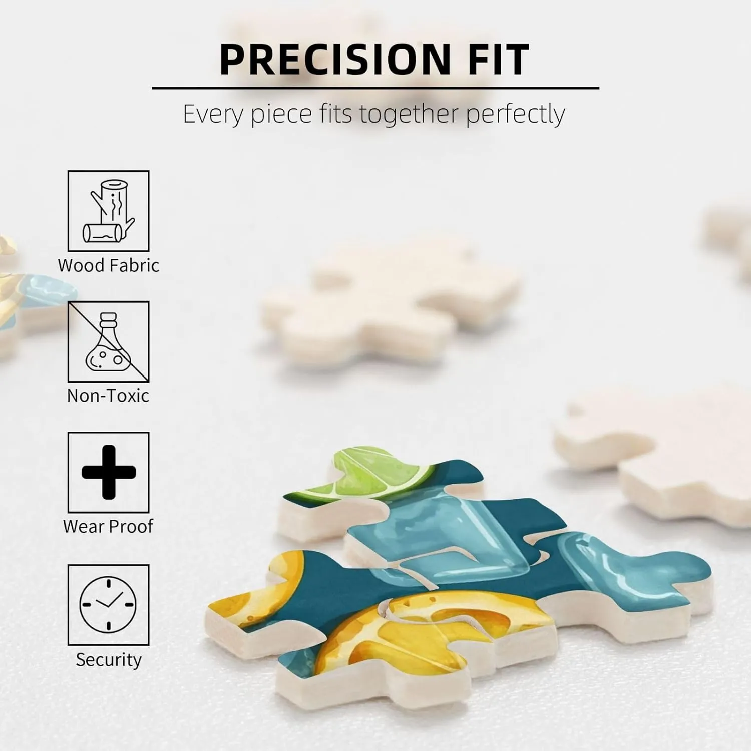 500 Piece Jigsaw Puzzle for Adults Personalized Picture Puzzle Ice Cubes and Lemon Customized Wooden Puzzle for Family, Birthday, Wedding, Game Nights Gifts, 20.4"x15"