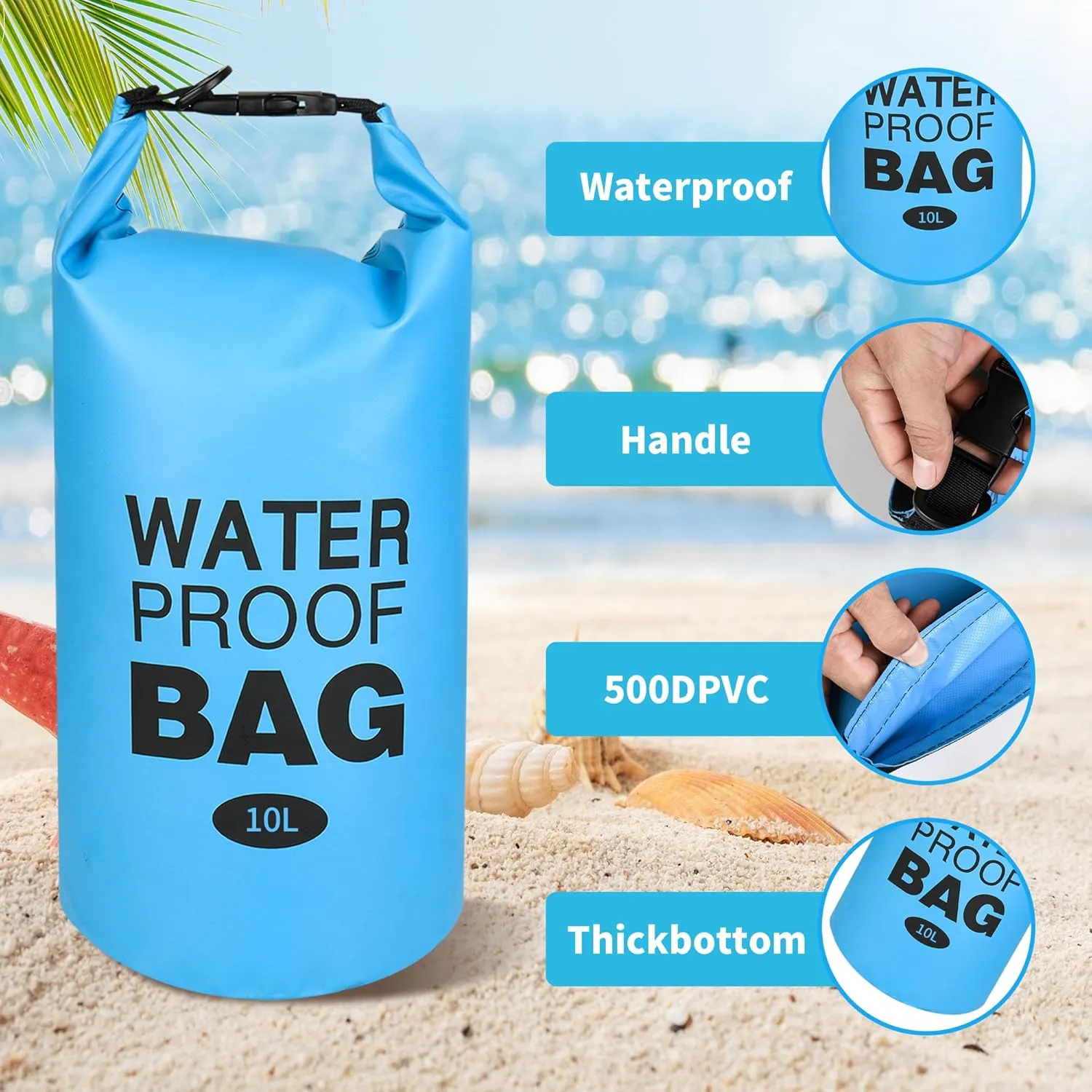 500D Sand Anchor for Small Boats, 2 in 1 Jet Ski Anchor Kit with Adjustable Buoy, Jet Ski Accessories Water Bag for Jet Ski, Kayak, Boat, Hiking Foldable Sandbags