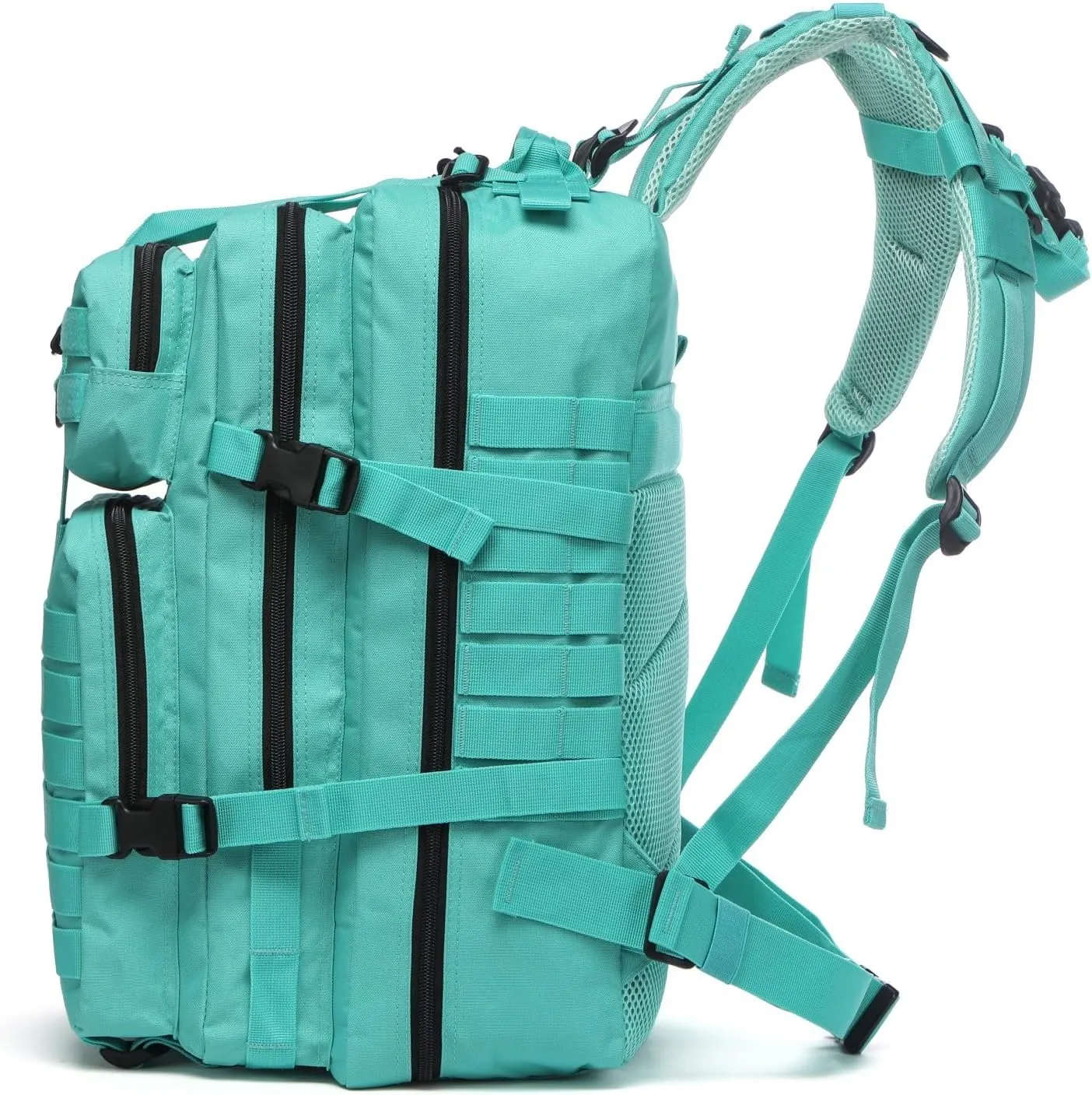 50L Sturdy Nylon Waterproof Fishing Hunting Backpack Outdoor Military Rucksacks Tactical Sports Camping Hiking (Cyan)