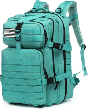 50L Sturdy Nylon Waterproof Fishing Hunting Backpack Outdoor Military Rucksacks Tactical Sports Camping Hiking (Cyan)