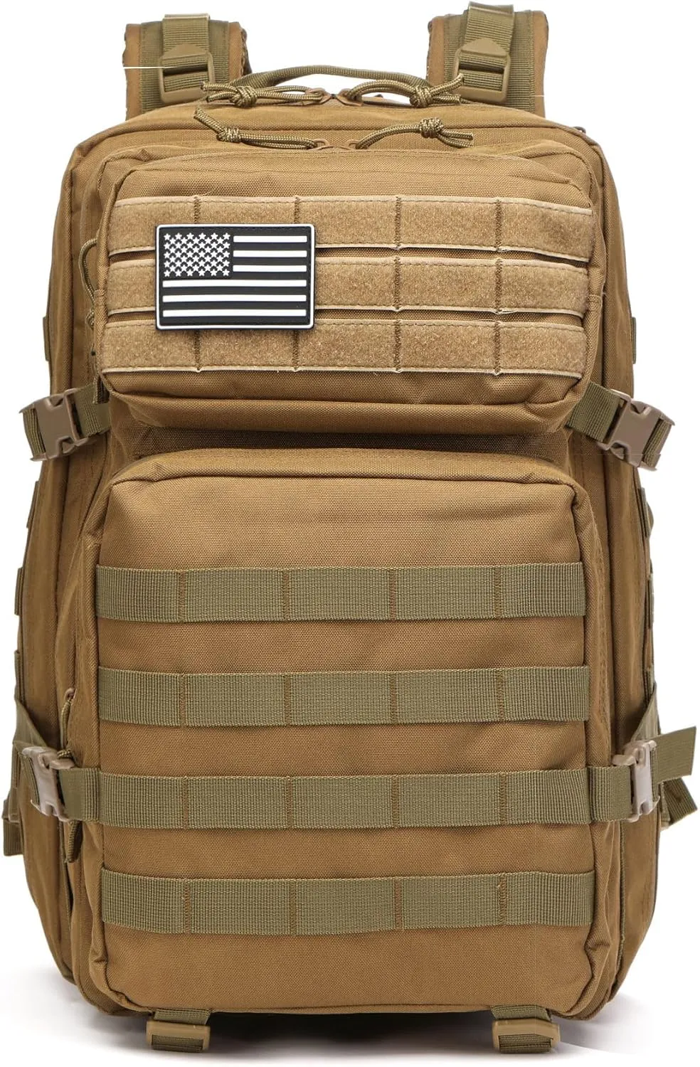 50L Sturdy Waterproof Fishing Hunting Bag Outdoor Military Tactical Sports Fitness Camping Hiking GYM Bag Backpacks (Khaki)