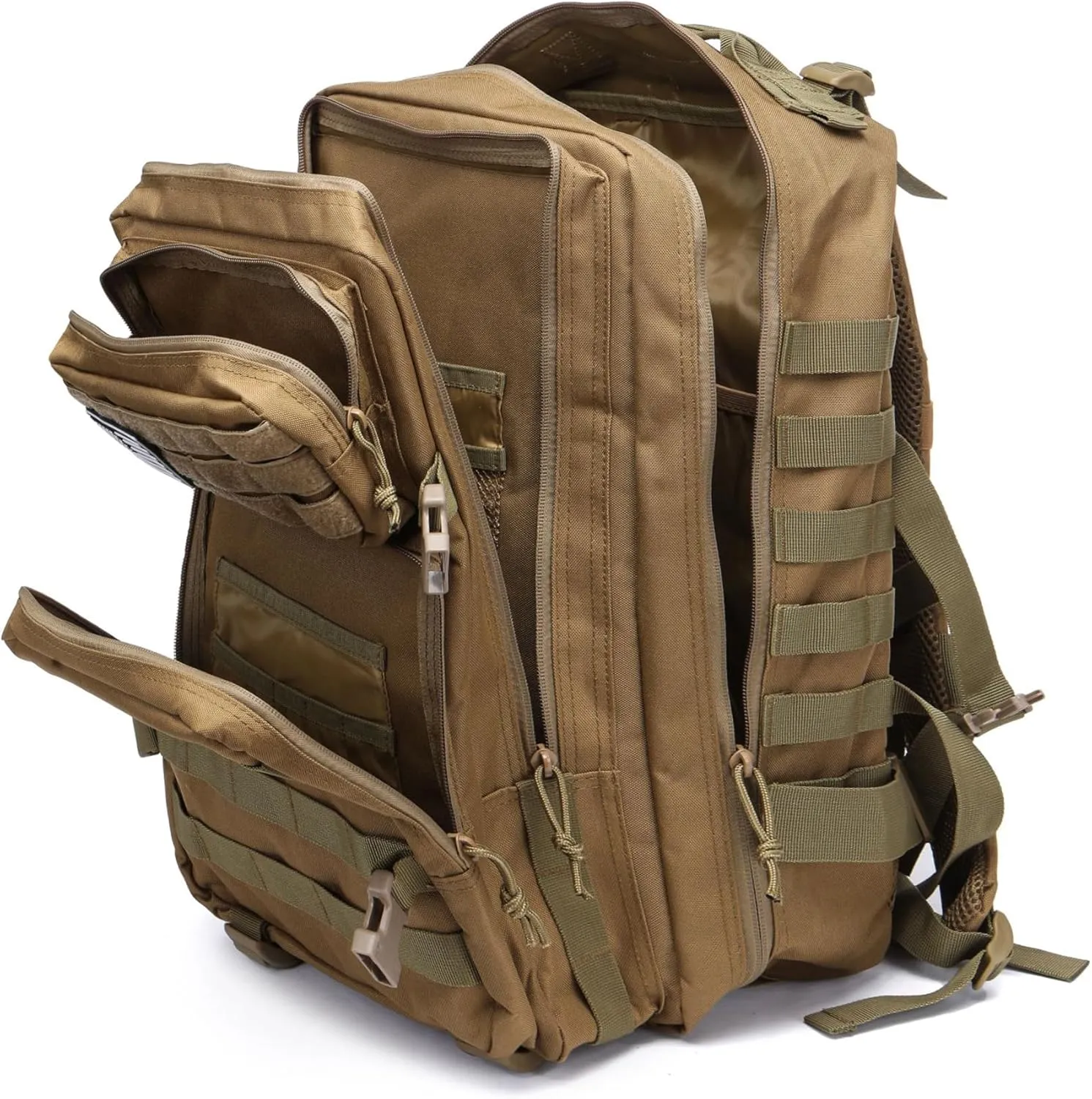 50L Sturdy Waterproof Fishing Hunting Bag Outdoor Military Tactical Sports Fitness Camping Hiking GYM Bag Backpacks (Khaki)
