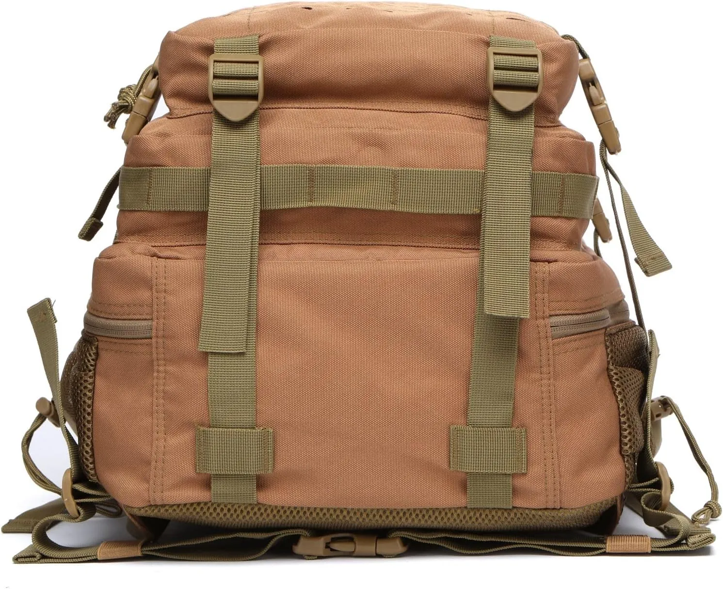 50L Tactical Military Backpack Waterproof Sturdy Bag for Hiking Camping Fishing Gym Backpack with Bottle Holder (Khaki)
