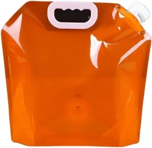 5L Portable Outdoor Water Storage Bag with Tap | Large Capacity Folding Water Bag for Camping & Travel | Water Valve Bucket(Orange)