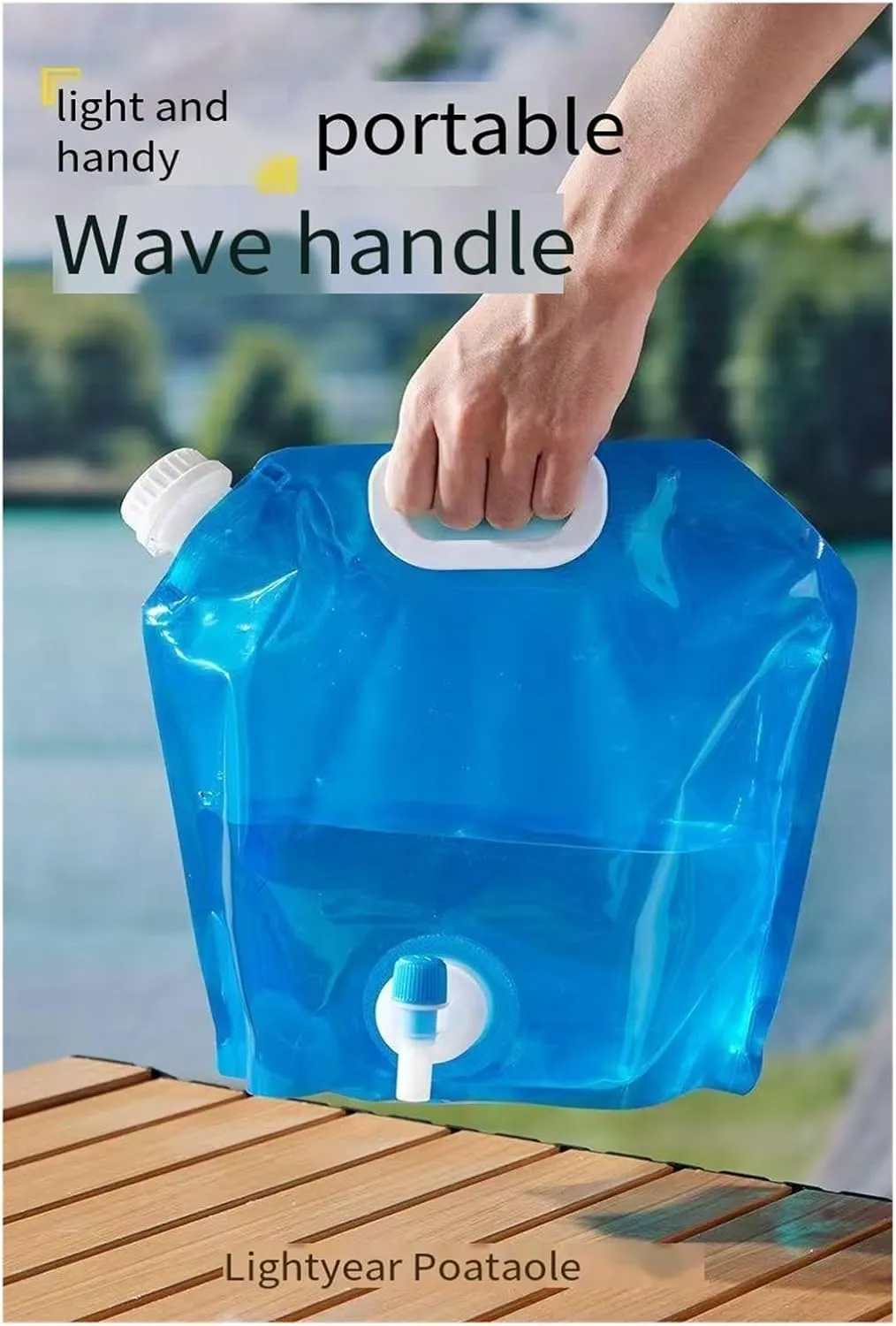 5L Portable Outdoor Water Storage Bag with Tap | Large Capacity Folding Water Bag for Camping & Travel | Water Valve Bucket(Orange)