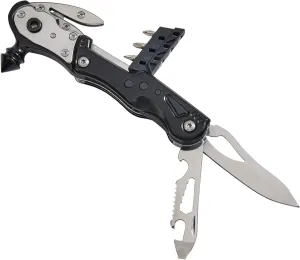 6.25" Black and Silver Glass Breaker with Multi Tools