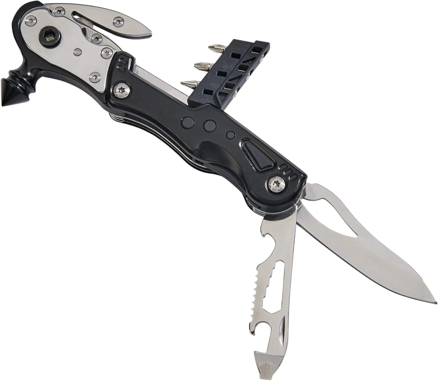 6.25" Black and Silver Glass Breaker with Multi Tools