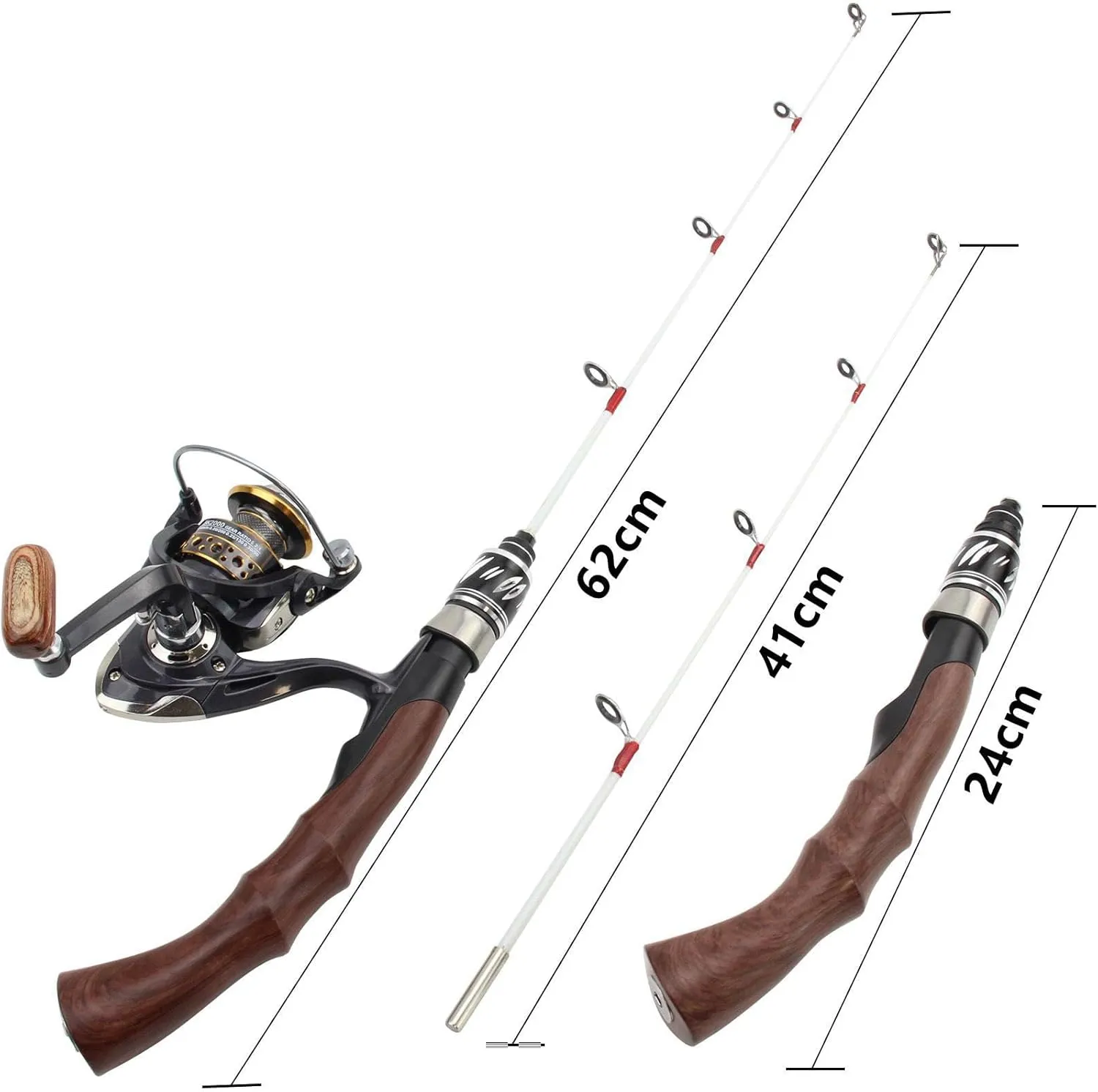 62cm Ice Fishing Rod Lightweight Travel Fishing Rod Practical Fishing Gear Fishing