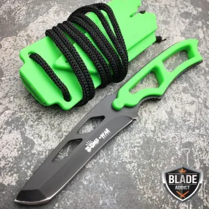 6.5" Zombie Tactical Skinner Spear Blade Neck Knife w/ Sheath & Whistle Camping