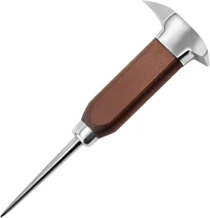 6.8 in Dual-Ended Stainless Steel Ice Pick with Beechwood Handle and Metal Shield, Rust-Resistant for Ice Breaking