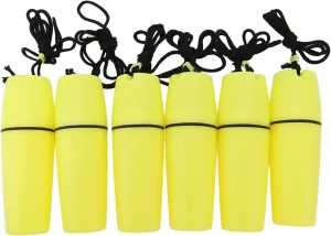 6PCS Kayak Container Bottles, ABS Waterproof Portable Sealed Bottles with Hook Rope, Ideal for Diving Snorkeling Surfing Kayaking Boating (Yellow)