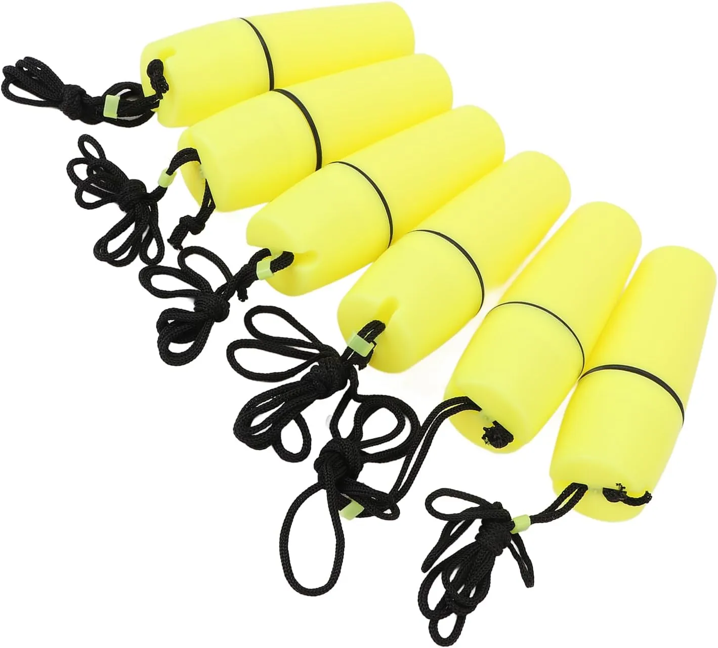 6PCS Kayak Container Bottles, ABS Waterproof Portable Sealed Bottles with Hook Rope, Ideal for Diving Snorkeling Surfing Kayaking Boating (Yellow)