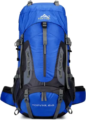 70L Large Camping Hiking Backpack,Lightweight Trekking For Men Women Outdoor Large Capacity Mountaineering Waterproof Daypack (Royal blue), 27.56in*13in*9.44in