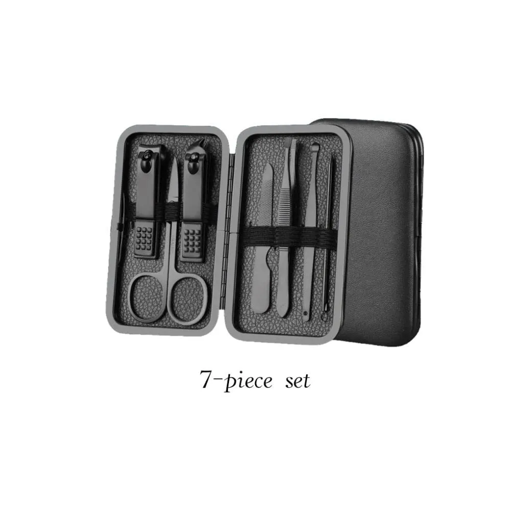 7/10/12/16/18pcs Manicure Cutters Nail Clipper Set Household Stainless Steel Ear Spoon Nail Clippers Pedicure Nail Scissors Tool,7 pieces